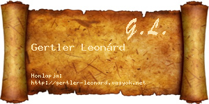 Gertler Leonárd névjegykártya